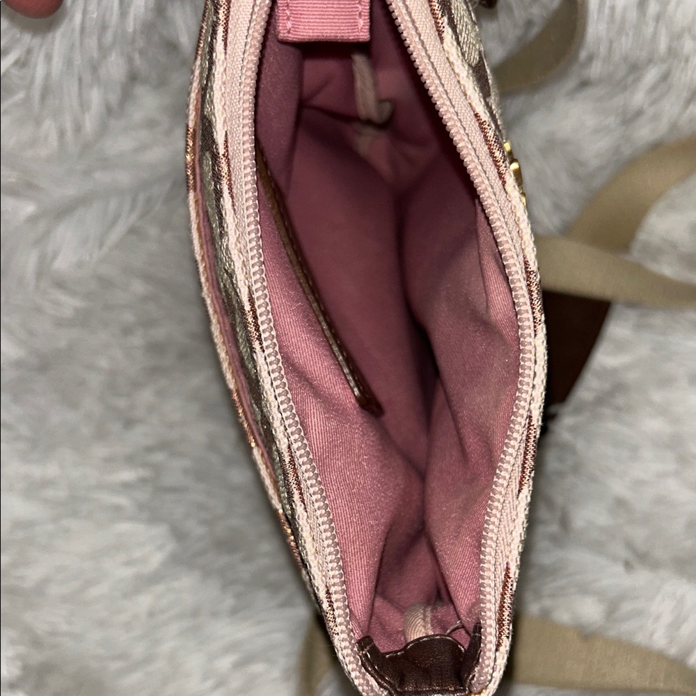 Coach OP Art Crossbody Jacquard metallic bronze and rose gold - Picture 9 of 10